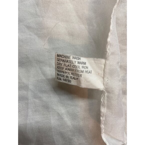 Silken Polyester Women Rectangle Scarf White Lightweight Accessory Made in Italy - Picture 5 of 8